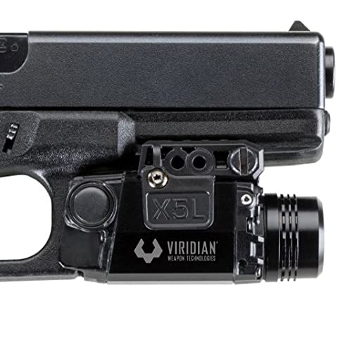 Viridian X5L Green Laser Sight and Tac Light, Universal Rail Mount, ECR Instant-On, Multiple Light Modes, Black