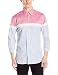 Stone Rose Men's Color Blocked Stripe Long Sleeve Button Down Shirt