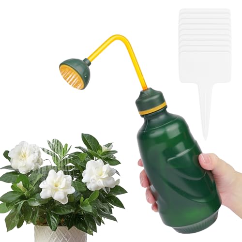 AOOSU 1PCS Regadera, 450ml Regadera Plantas Interior, Regadera de Plástico para Jardín, Adecuada de Interior plástico apriete Agua Boquilla Larga Curvada Boca regadera Bonsai