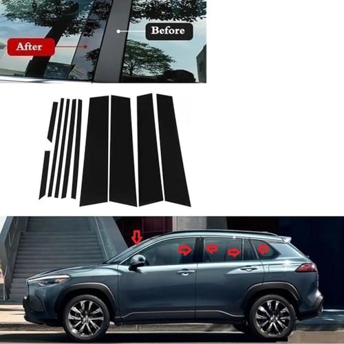 Pegatinas para molduras de ventanas Toyota Corolla Cross 2020-2023 decoración 4