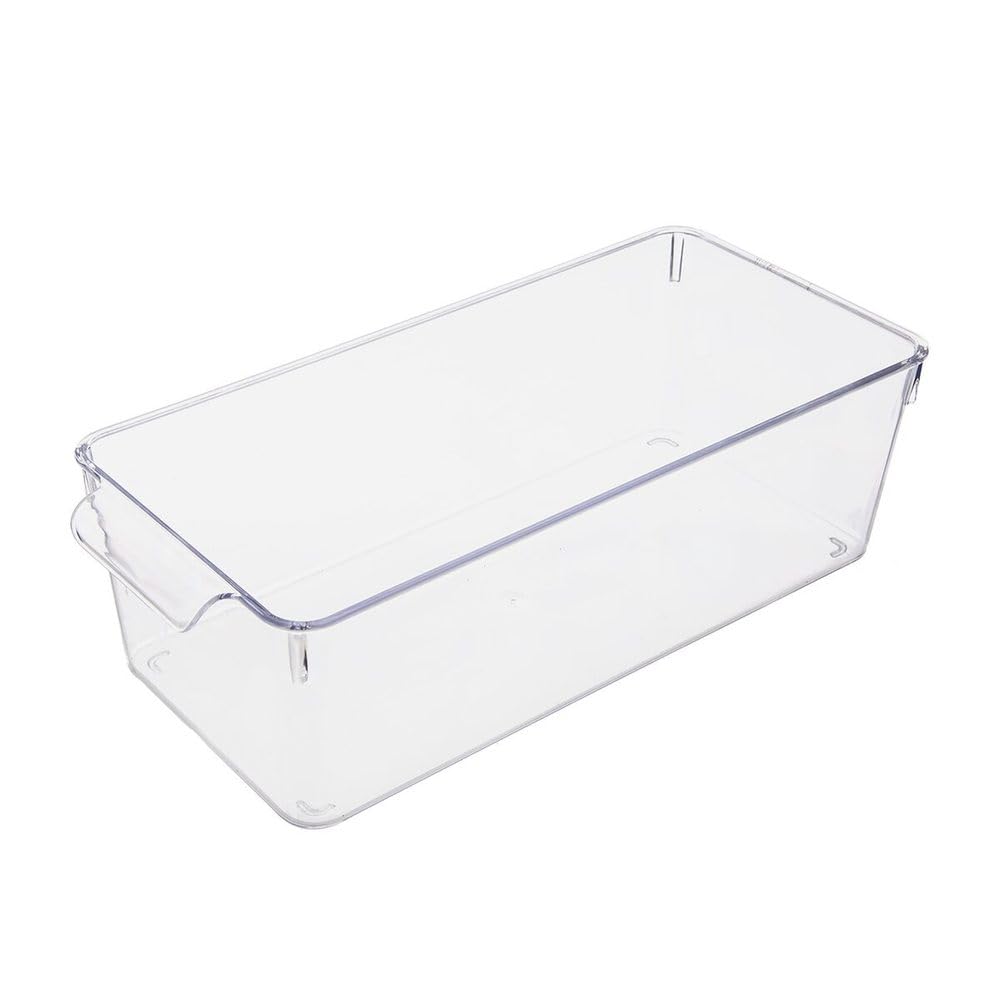 Deconox 1 Adet Kırılmaz Ultra Dayanıklı Buzdolabı Düzenleyici Organizer Kutu Şeffaf - Medıum Kiler Organizeri (14cm*32,5cm*10cm)