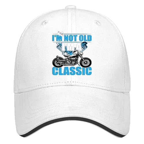 I'm Not Old I'm Classic Baseball Hats for Women Light Weight Caps White