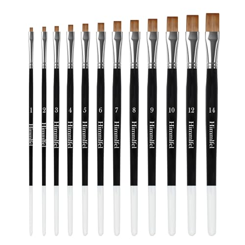 Himmlfel pennelli piatti, 12 pennelli piatti per dipingere bordi dritti,