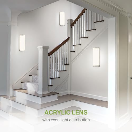 Image of ASD Indoor LED Wall Sconce Lights - 18 Inch 25W Brushed Nickel Modern LED Wall Sconces Hardwired - ETL Dimmable 3000K 4000K 5000K Adjustable Sconce Light Fixture for Bedroom, Hallway