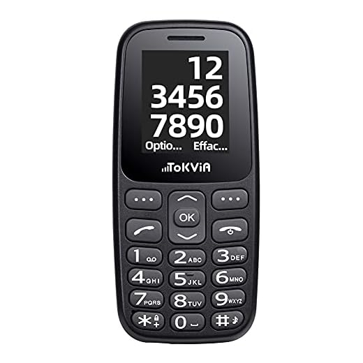 TOKVIA T101 Teléfono Móvil Libre para personas mayores, Celular básico con Botón de Asistencia, compacta, fácil de acarrear