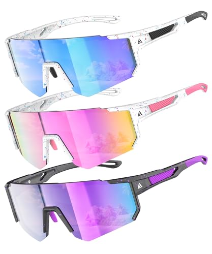 Image of Kids Sunglasses Youth Baseball Softball Sunglasses for Girls Boys Age 4-14 UV Protection Sports Kids 3 Pack