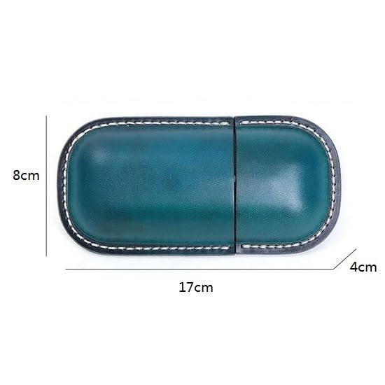 A,Bafnsiji Obudowy z okularami retro, owalne pudełko z twardymi okularami, skórzane etui na okulary, skórzane etui na okulary dla kobiet i mężczyzn, ręcznie robione skórzane etui na okulary