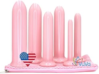 Six Longer Sizes VuVa Dilators Made in USA BPA Free Set with Instructions and Travel Pouch - Set of 6