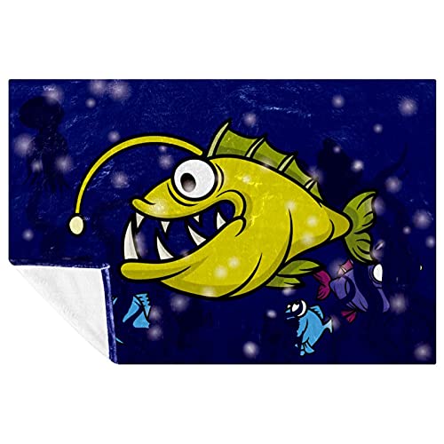 Couverture douce poisson jaune 150x100 cm pour lit et canapé - 2