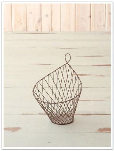 ウォールハンギングバスケットL バスケット トレイ ハンギングトレイ ワイヤー アイアン アイアン雑貨 アンティーク ガーデニング雑貨 ガーデン雑貨 po
