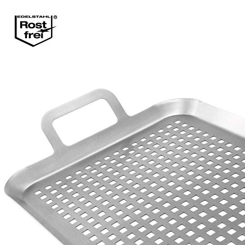 Grillkorb Bremermann Grillplatte 43 x 25 x 5 cm aus Edelstahl