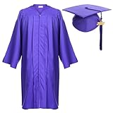 Newrara Graduation Gown Cap Tassel Set (Large 51(5'6'-5'8'), Purple)