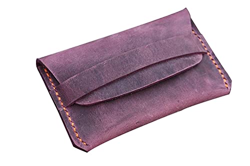 Personalized vintage purple marine blue women card holder wallet retro genuine leather business card case GIFT CHXXBC