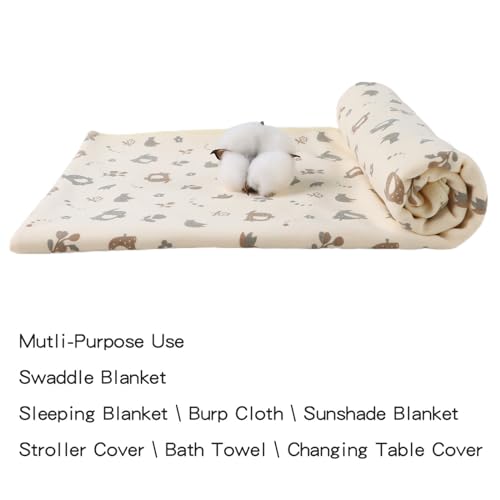 Image of PESAAT Cotton Baby Swaddle Hat Set Newborn Infant Hats Receiving Blankets for Baby Boys Girls