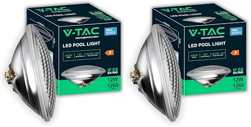 V-TAC Lampe LED pour Piscine 25W – PAR56 – Lampe en Verre Antichoc pour l'Éclairage de Piscines et Fontaines – 2850 Lumen – Lumière Subaquatique –...