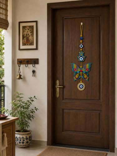 Image of createcrafts Evil Eye Wall Hanging Decoration for Home Decor| Living room wall Decor items | Door hanging | House warming gifts new home