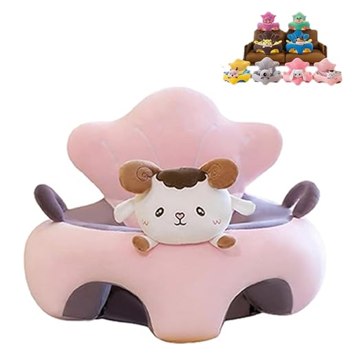 Baby Support Seat Sofa, Learn to Sit Baby Seat with Cute Animal Shape (Pink Lamb)