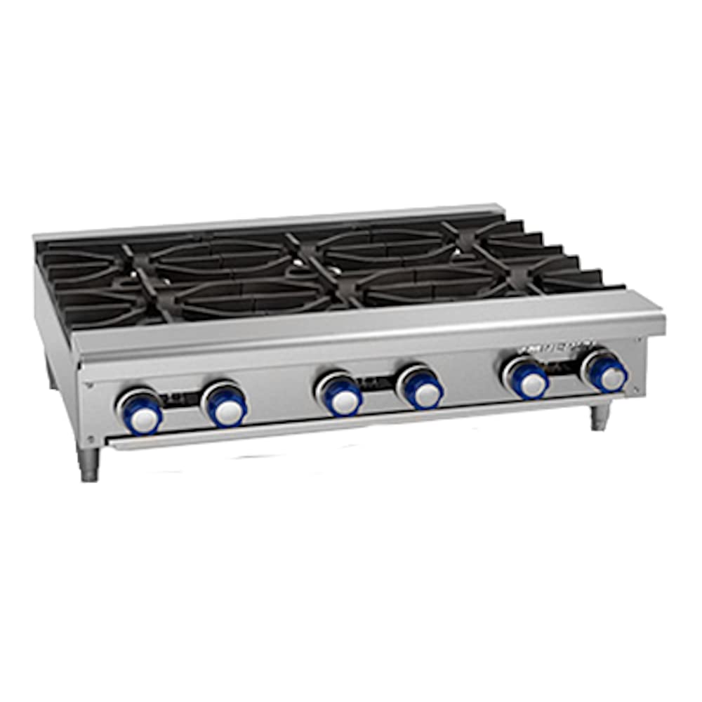 Imperial Commercial Hot Plates Open Burners Heavy Duty Cast Iron Grates Propane Model Ihpa-6-36