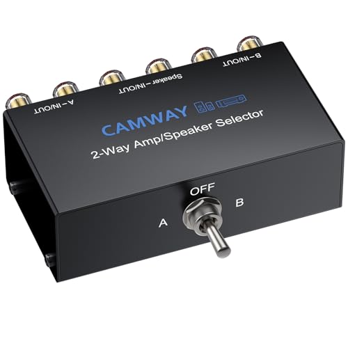 CAMWAY 2-Way Amplifier/Speaker Selector Switch Sélecteur de Haut-Parleur à 2 Voies,Commutateur de Haut-Parleur, Commutateur à Double Mode,Adapté pour Les...