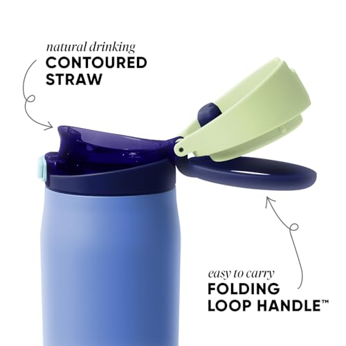 Simple Modern Mesa Loop Water Bottle with Straw | 30oz Cup Holder Friendly Insulated Stainless Steel Bottles for Travel, Sports and School | Neptune