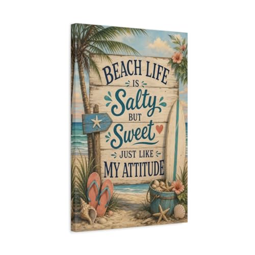 Toile beach quote de qualité galerie 40x60 cm sur châssis 3cm