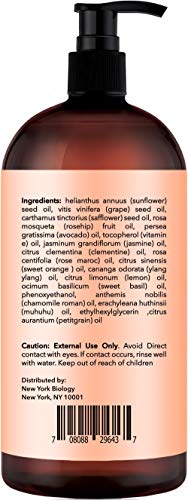 New York Biology Clementine and Jasmine Massage Oil - 100% Natural Ingredients - Sensual Body Oil Made with Essential Oils for Muscle Relaxation and Deep Tissue - 9 oz - Thumbnail 2