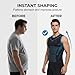 V-Boost, V2.0 Compression Shaping Shirt Tank Men, Feel the Power of Confidence, Energy & Strength (US, Alpha, Large, Regular, Regular, Black+Grey+White)