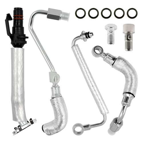 4Pcs Turbo Oil Return Drain & Oil Feed Line Kit, Compatible with Chevy Cruze 2011-2019, Sonic 2012-2020, Trax 2013-2021& Buick Encore 2013-2021, 1.4L