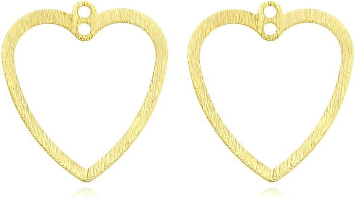 50pcs Adabele Tarnish Resistant 29mm 4-Hole Moon Connector Link 18K Yellow Gold Plated Brushed Brass Earring Findings for Craft Jewelry Making BF-C2