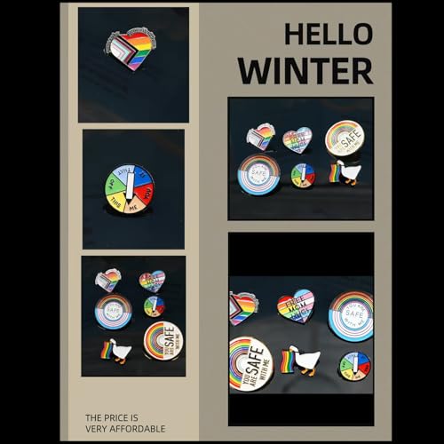 Image of Proudly Wearing, Love and Equality Brooch: 6 Unique LGBT Rainbow Flag Brooch Set, Fashion Accessories for Gay Parades and Parties, Vibrant Gifts on Clothes and Backpacks, Colorful Equality Fashion Manifesto