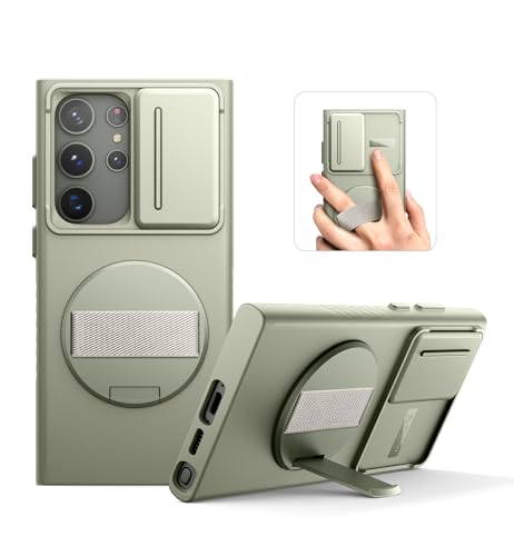 Coque Samsung S23 Ultra avec béquille rotative 360 et cache caméra coulissant