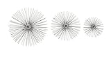 CosmoLiving by Cosmopolitan Metal Starburst Home Wall Decor 3D Wall Sculpture, Set of 3 Wall Art 6', 9', 12'W, Silver