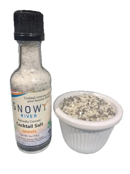 Snowy River Cocktail Salt Blends - Naturally Colored Kosher Margarita Salt for Cocktail Rimming and Decorative Salt Uses (Jewels, 2oz Bottle)