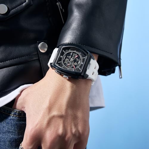 Image of V2A Impact 50mm Analog Digital Watch for Men | Tonneau Sports Case Design | Alarm Stopwatch Countdown Dual Time | TPU Strap | 50M Water Resistant | Gift for Men