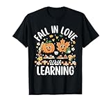 Photo Gallery retro fall in love with learning autumn pumpkin teacher kids maglietta Photo Gallery retro fall in love with learning autumn pumpkin teacher kids maglietta