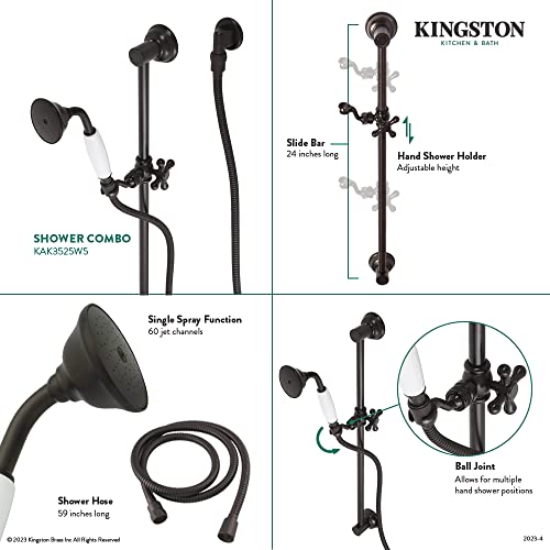 Combo regadera de mano con barra deslizante Kingston Brass KAK3526W6 miniatura 3