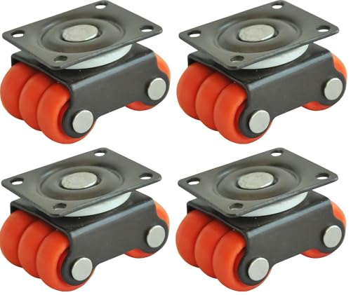 Image of 4pcs Revolving Small Size Caster Wheel Roller Baby Sixer Castor Wheels 360 Degrees Rotating Heavy Duty 150KG Load Capacity for Trolley, Furniture, Table, Bed - Pack of 4pcs