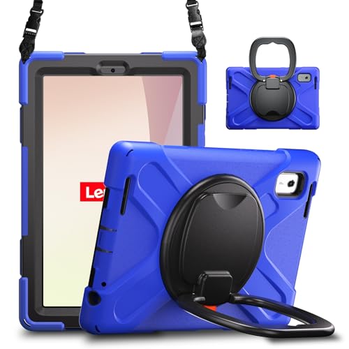 Étui antichoc Lenovo Tab M9 avec support rotatif 360 et dragonne intégrée bleu