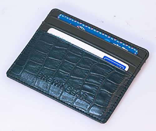 Image of BROWN BEAR Premium Branded Men's Pure German Nappa Leather, RFID ATM Card Holder (Green)