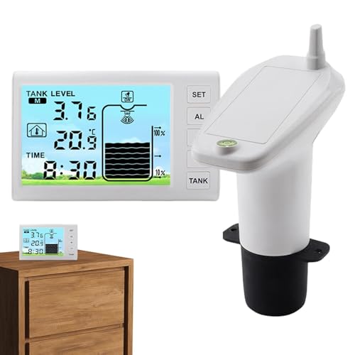 Indicateur de Compteur d'eau, Compteur de Profondeur de Liquide à ultrasons | Capteur d'eau Pratique Multifonctionnel | Profondimètre de Liquide avec Affichage de la température