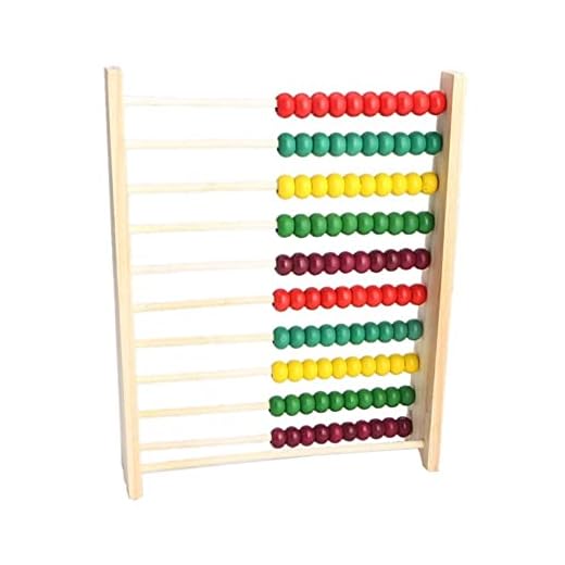Pedagogiskt abacus för barnmatematik – 10 rader träräkningsram med nummertillägg och subtraktion matematikleksaker, förskolelärande leksaker för pojkar flickor present 3 4 5 år gammal