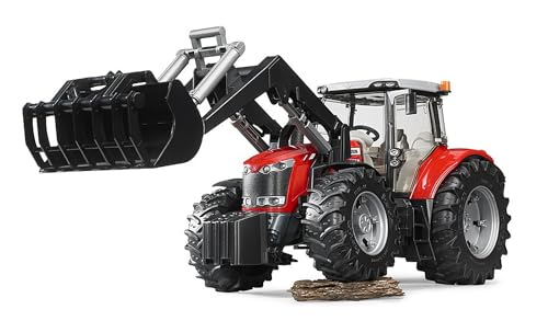 bruder 03047 - Massey Ferguson 7624 mit Frontlader - 1:16 Fahrzeuge, Landwirtschaft, Bulldog, Trecker, Spielzeug ab 3 Jahre