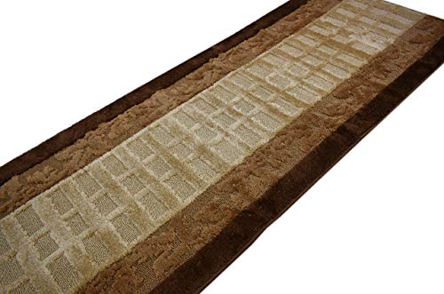 Orfa Home Custom Size Leaves Hallway Runner Rug Slip Resistant, 26 Inch Wide X Your Choice Of Length Size, Brown, 26 Inch X 18 Feet, Sold And Priced Per Foot #TOP3