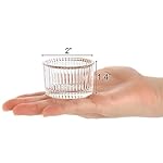 Elsjoy 24 Pack Glass Tealight Candle Holder, 2" x 1.4" Small Clear Glass Votive Candle Holders Mini Ribbed Tealight Holder for Wedding, Birthday, Festival, Table Centerpiece - Image 2