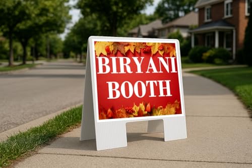 Biryani Booth Autumn Frame Colorful Maple Leaves On Red Background