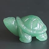 1.5inch Hand Carved Gemstone Crystal Quartz Turtle Animal Figurine Animal Carving (Green Aventurine) 42mm