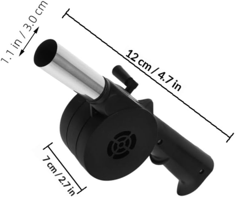 Manual Hand Crank Blower Fire Bellows for Bbq Grilling Outdoor Cooking Fan Portable Black Grill Accessory for Camping and Backyard Fire Pits
