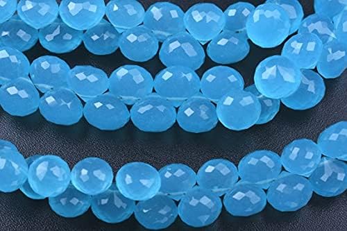 Quartz aqua blue oignon facetté 8-9mm perles bleues pour fil création bijoux 7" - 4