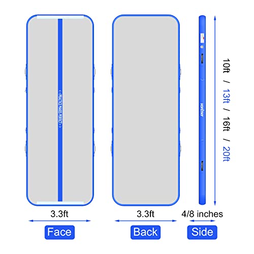 VOFiTNY Tapete de ar inflável de 20'/16'/13'/3 m Tapete inflável de ginástica Tapete de queda par