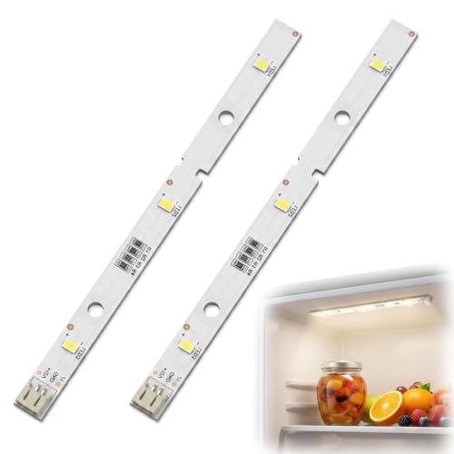 Snugloo 2 Piezas Barra LED para Frigorífico RONGSHENG/HISENSE, Luz LED de Repuesto Compatible con MDDZ 162A E349766 1629348 DC12V 2W Iluminación para Refrigerador y Congelador